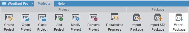 4. Manage s To export a package on the s tab: 1. Select a project, and then click Export Package. 2.