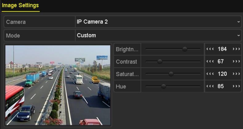 13.3 Configuring Video Parameters 1. Enter the Image Settings interface. Menu > Camera >Image Figure 14. 4 Image Settings Interface 2.