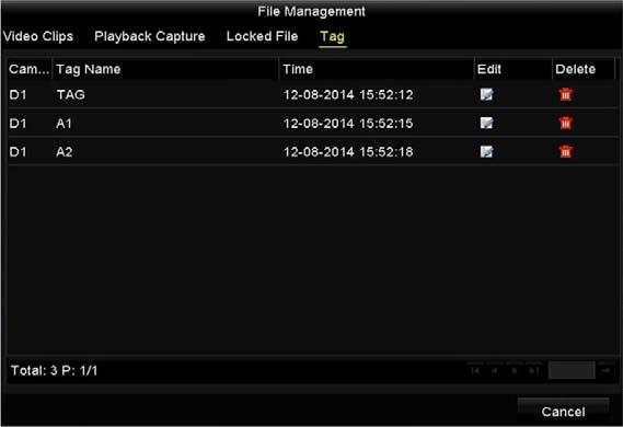 information about searching and playback of the record files. Figure 6. 8 Interface of Playback by Time Click Click button to add default tag. button to add customized tag and input tag name. Max.
