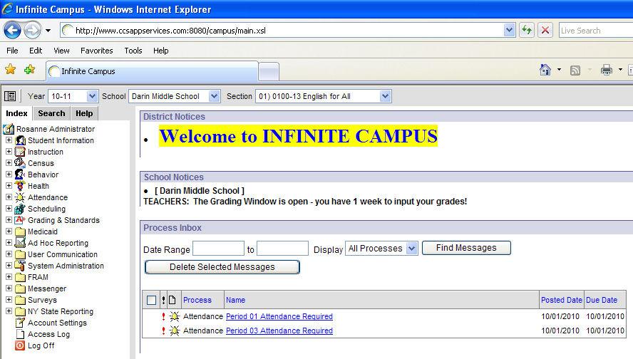 Account Settings To hide the Infinite Campus Banner to free up some additional space for data display: 1.