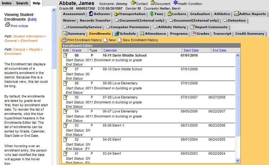 GETTING HELP IN THE INFINITE CAMPUS SYSTEM Description Infinite Campus help is provided to give users a basic understanding of the module or tab that they are viewing and what steps need to be done