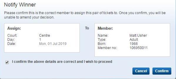 11 Once you have notified the successful BTM, you will then be taken back to the main screen, where that member will appear in the notified list: Once you have assigned all available tickets for a