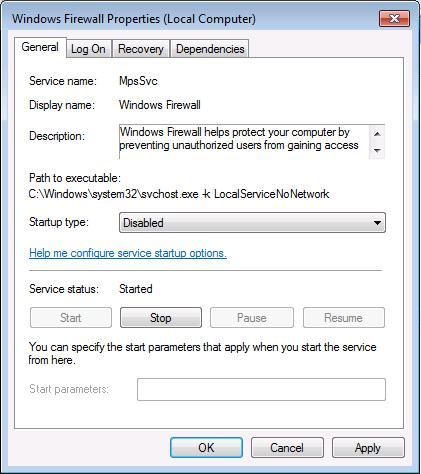 Turn off the firewall for the PC This step is recommended for private networks only and should not be used if you are connected to the Internet. 1.