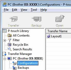 Transferring label templates with P-touch Transfer Express Saving the label template as a Transfer