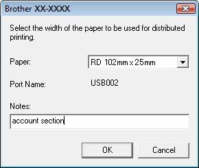Printing labels distributed to multiple printers d In the [Distributed Printing Settings] dialogue box, select the printers to be used for distributed printing.