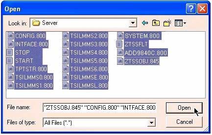 Library Media Manager Software Installation for the NonStop Server and Client Transferring Files via FTP The Open dialog box appears. Figure 2-5. Open Dialog Box with Server Files 5.
