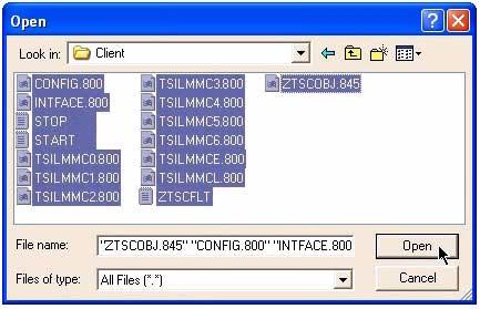 Library Media Manager Software Installation for the NonStop Server and Client Transferring Files via FTP The Open dialog box appears. Figure 2-9. Open Dialog Box with Client Files 5.