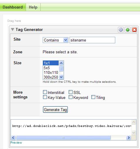 How to locate the Ad Tag URL DFP In DFP there is a Tag Generator utility in the dashboard to generate the ad tag url. The ad tag url (http://ad.doubleclick.net/pfadx/mysite.com/.