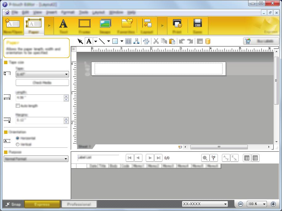 USING P-TOUCH SOFTWARE Operation modes P-touch Editor has three different operation modes: [Express] mode, [Professional] mode, and [Snap] mode.