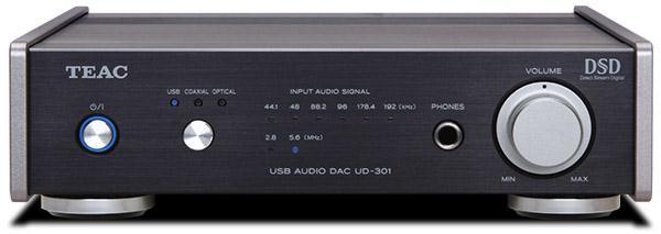 UD-301 Dual Monaural Digital-to-Analog Converter A new standard in high-resolution audio, delivering high performance audio from a desktop component Main Feature A compact (215mm width)