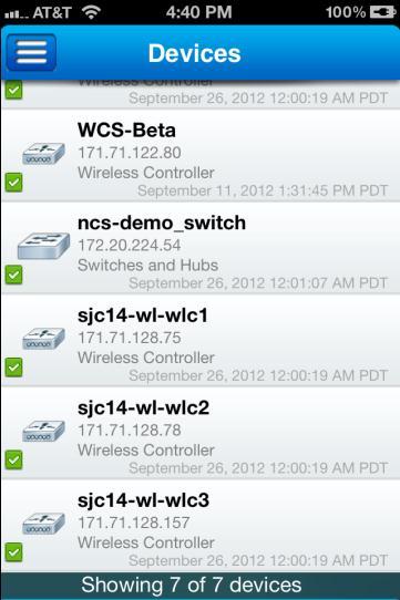 Anywhere Network Troubleshooting Device Summary List
