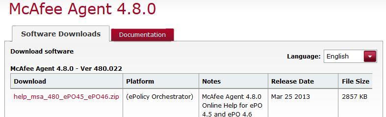2.2 Download McAfee Agent