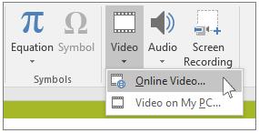 TIP PowerPoint Ribbon Insert Tab Give your presentations more impact, insert or Link to a YouTube video You can insert or link