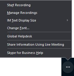 TIP Skype for Business 2016 2 3 Feature available since Skype for Business 2015 1 Record all aspects of a Skype for Business session with Recording and Playback The recording feature allows