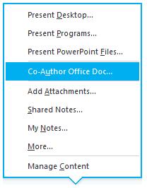 Use Office 365 and Skype for Business 2016 to co-author and edit while in a meeting or instant message (IM) conversation.