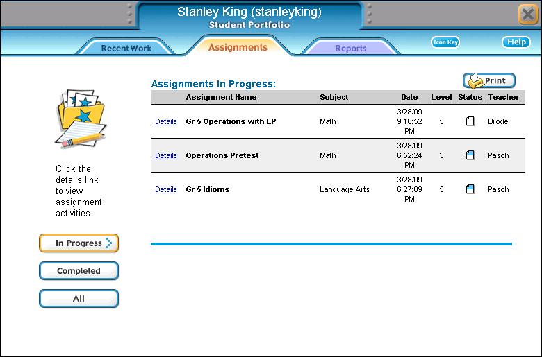 Portfolio and Reports 3 Assignment Status Click to display status