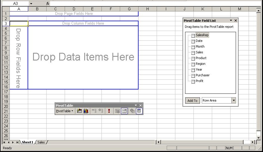Lesson 9 - Creating/Revising PivotTables Excel 2003: Level 3 CREATING A PIVOTTABLE REPORT Discussion A PivotTable report can summarize large amounts of data quickly.