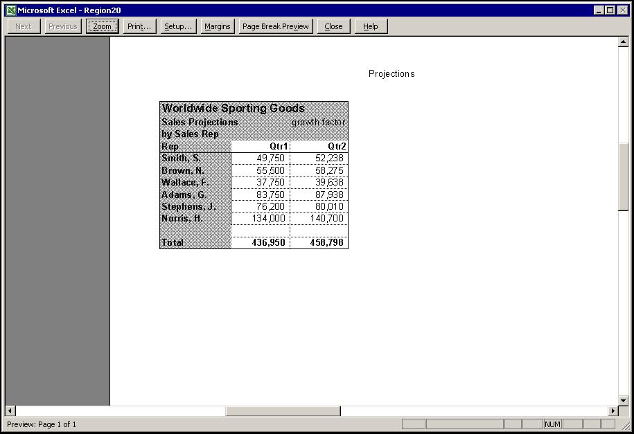 Appendix 1 - Working with Views Excel 2003: Level 3 EXERCISE WORKING WITH VIEWS Task Work with views. 1. Open Region20. 2. Display the Totals worksheet and create a normal view called Normal. 3. Hide columns B through D and deselect the Gridlines option.