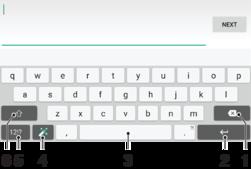 Typing text On-Screen Keyboard You can enter text with the on-screen QWERTY keyboard by tapping each letter individually, or you can use the Gesture input feature and slide your finger from letter to
