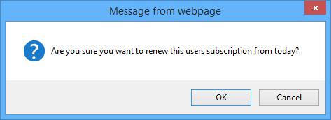 When you click renew you will receive the following message. Click Ok. If the renew was successful you will receive the following message.