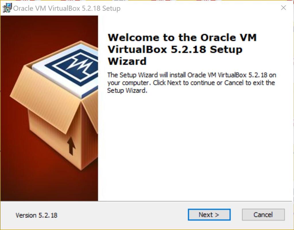 A.3. INSTALLING VIRTUALBOX ON YOUR DESKTOP/LAPTOP 345 By clicking on Next>,