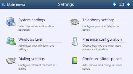 6.0 Settings and configuration The Settings menu contains many options that you can change to improve your enjoyment of UC. Let s take a look at some of the more common ones.