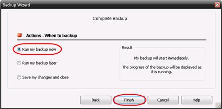 The process will take several minutes to several hours; depending on the size and number of files you are backing up, and the speed of your connection. A progress bar will display during the backup.