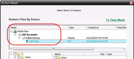 Quick tip: You can also sort your backups by the date they were created by clicking To Time Mode. Step 3 Select the files you want to restore.