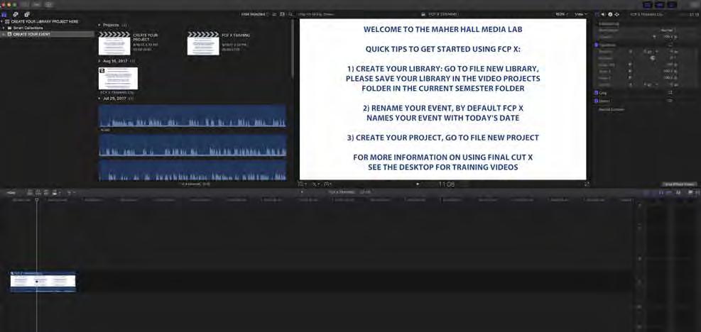 FINAL CUT PRO X QUICK START GUIDE OVERVIEW OF THE FINAL CUT PRO X INTERFACE () Libraries access your