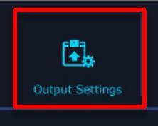 Output Setting, DE Setting, Test pattern are included in output settings, specific as