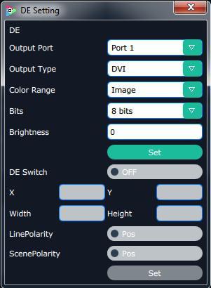 Brightness: The brightness adjustment range is between 0~128. Click Set to confirm. De: User can select one port or all ports, and enable the De function by sliding the De Switch.
