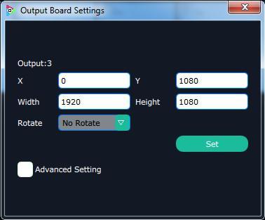 Output Card Click the output card shortcut, and pop-up window as follows: Click any