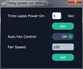 time, Enable or disable the Auto Fan Control, set Fan Speed and click Set, that will load.