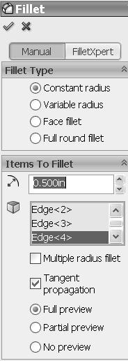Activity: BATTERY Part-Fillet Feature Edge Display Hidden Edges. 109) Click Hidden Lines Visible from the Heads-up View toolbar. Insert a Fillet feature.