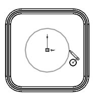 147) Click the center point of the circle coincident to the Origin. 148) Drag and click the mouse pointer to the right of the Origin as illustrated. Origin Add a dimension.