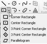 Fly-out tool buttons / Consolidated menu Similar commands are grouped into fly-out buttons on toolbars and the CommandManager.