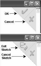 As you move the mouse pointer across your model, system feedback is provided in the form of symbols, riding next to the cursor arrow as illustrated.