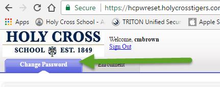 Once enrolled you want to change your password. Click change password and follow the instructions on the screen. This password is for access to your email, ssweb, and other school passwords.