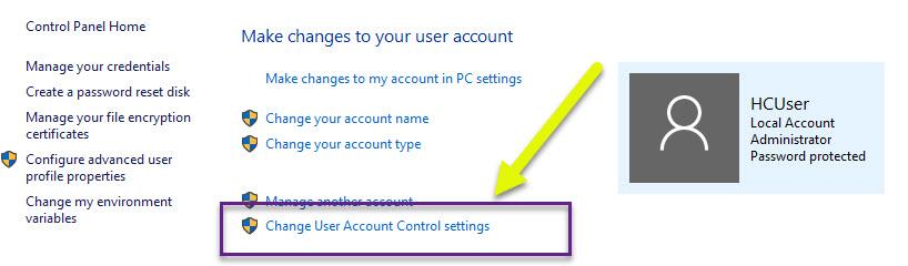 Then select Change User Account Control Settings Once opened you want to use your mouse and