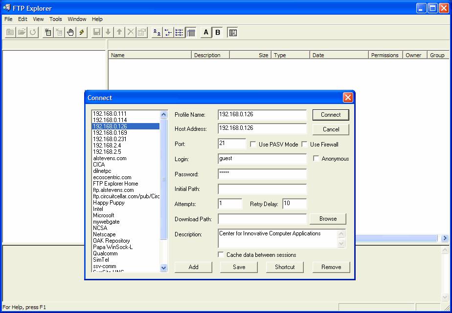 2.11 Checking ADNP/1520 FTP Server The DIL/NetPC ADNP/1520 Linux comes with a pre-installed FTP server. This server allows the file transfer between a PC and the ADNP/1520.