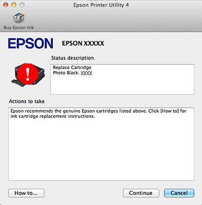 EPSON Status Monitor displays the ink cartridge status at the time it was opened.