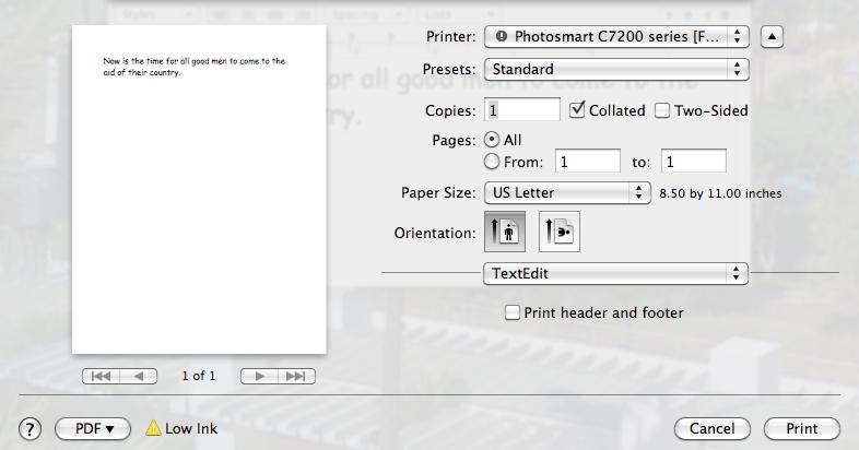 Plus, if you see an exclamation point in the Print dialog box, that means the queue has been paused.