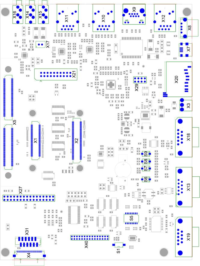 17.3 Overview of the phycore Carrier Board Peripherals The phycore -AM335x R2 on the phycore Carrier Board The phycore Carrier Board is depicted in Figure 16.