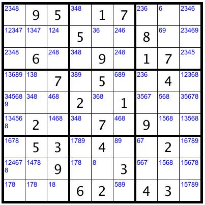 Context: Sudoku is a number puzzle that consists of 81 spaces in a 9 by 9 arrangement that has to be filled with the digits 1,2,3,4,5,6,7,8 and 9 according to a few rules. These rules are: 1.
