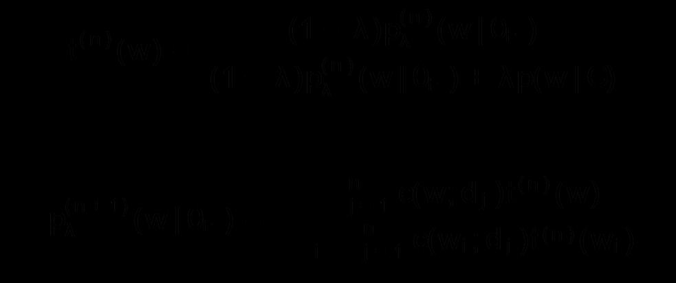 Miture model estimating feedback model by EM Principle of Epectation Maimization (EM): Given a set of documents, determine a component