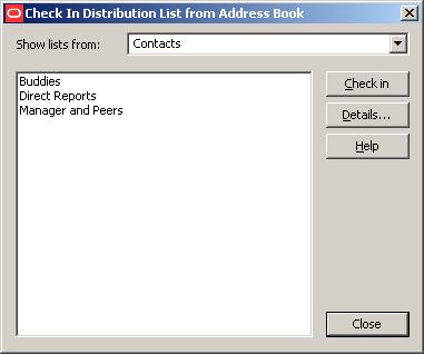 Attachment Options Dialog Figure A 30 Check In Distribution List From Address Book Dialog Element Show lists from Contacts box Check in Details.
