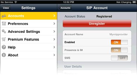 If you are new to MobileVoice and have not set up your SIP account for making phone calls yet, it will be easier to set up