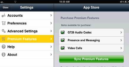 MobileVoice ipad Edition User Guide 5.4 Premium Features To purchase an item, tap the item. On the Product Detail screen, tap the price button to connect to the itunes store.