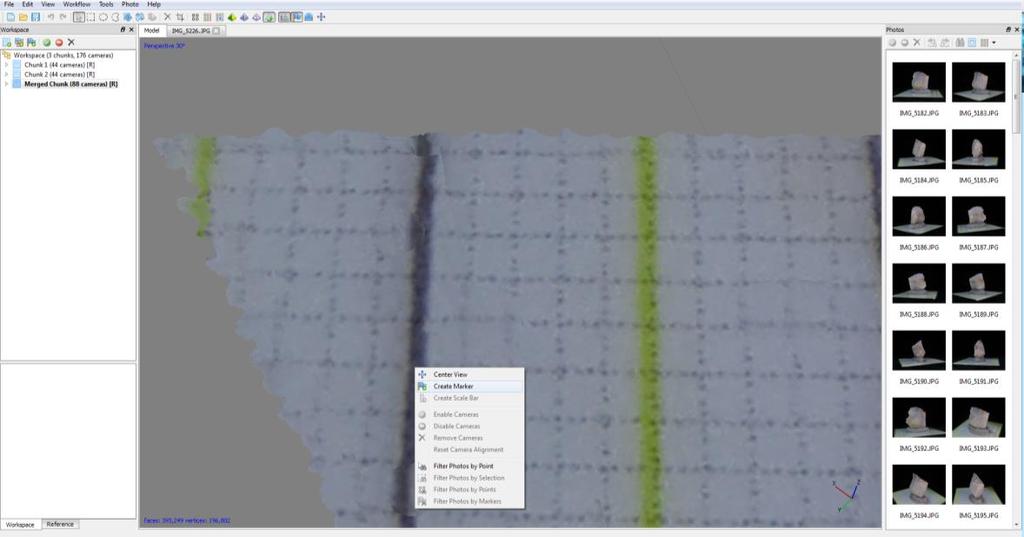 Step 8 Scaling your mesh (using markers in PhotoScan Pro) 1.