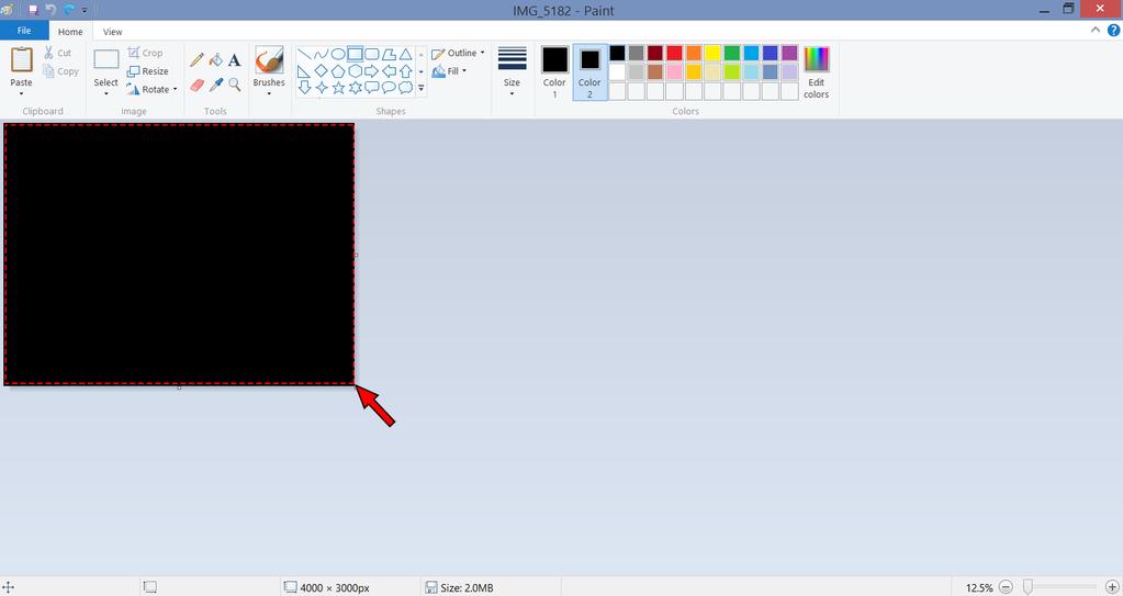 5. Click on the rectangular shape icon. Click Fill and set it to Solid Color. 6. Drag a rectangle across the image.